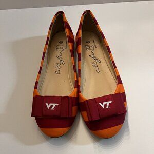 Lillybee U VT Virginia Tech Striped Ballet Flats Size 10